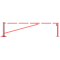 Swing barrier | to be fixed by plugs, hot-dip galvanized and red coated with white reflecting rings | clear width: 3500 mm | with Euro profile cylinder lock